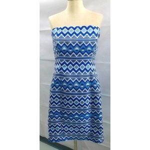 Blue strapless Dress